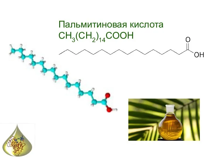 Пальмитиновая кислота CH3(CH2)14COOH