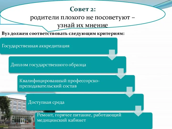 На что нужно обратить внимание при выборе вуза? Совет 2: родители