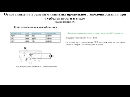 Данные интервалы применяются только тогда, когда ВС используют: со средней части