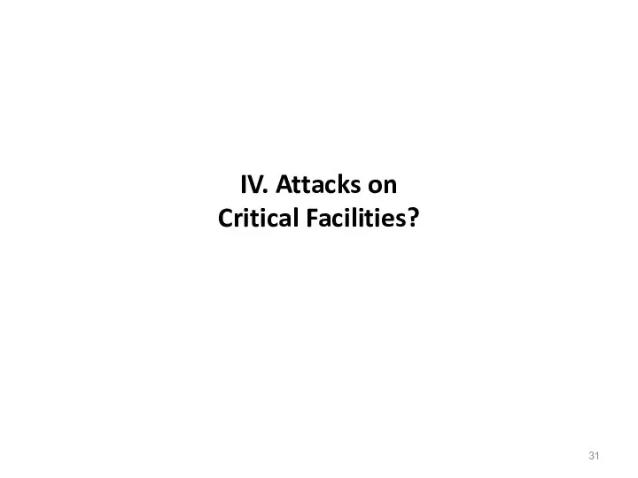 IV. Attacks on Critical Facilities?