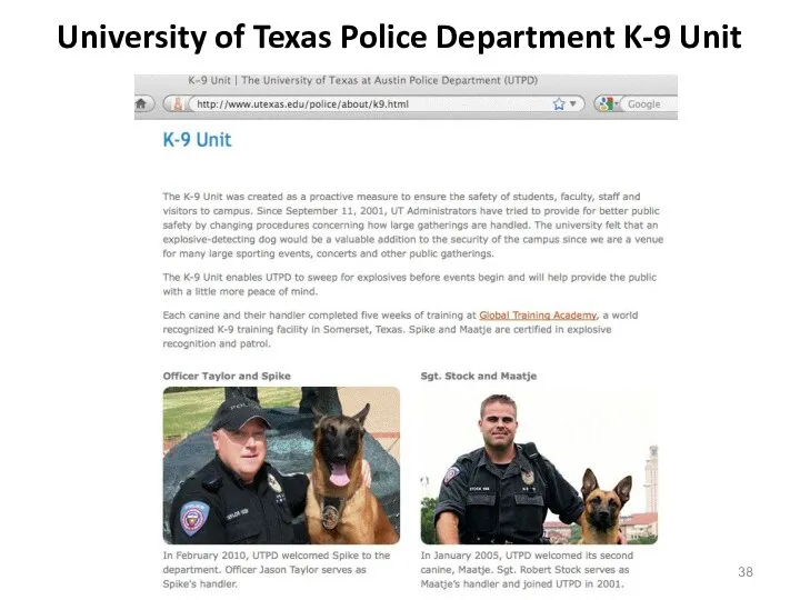 University of Texas Police Department K-9 Unit