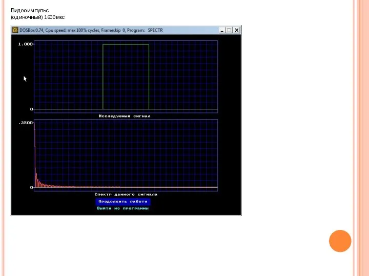 Видеоимпульс (одиночный) 1600мкс