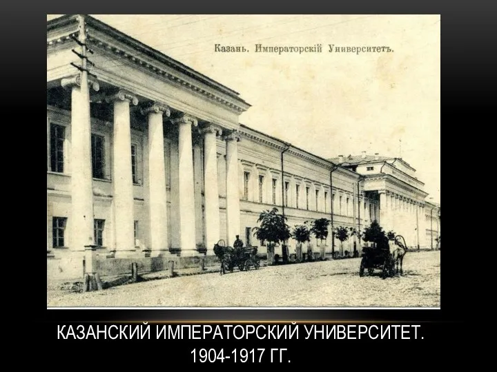 КАЗАНСКИЙ ИМПЕРАТОРСКИЙ УНИВЕРСИТЕТ. 1904-1917 ГГ.