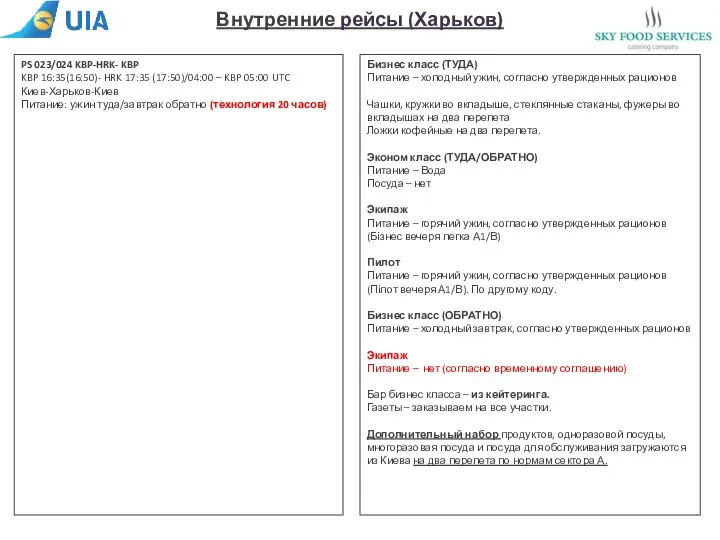 Внутренние рейсы (Харьков) PS 023/024 KBP-HRK- KBP KBP 16:35(16:50)- HRK 17:35