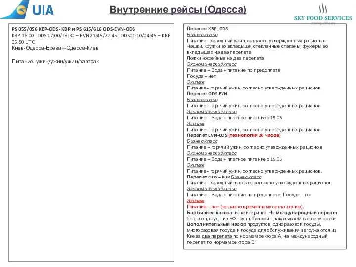 Внутренние рейсы (Одесса) PS 055/056 KBP-ODS- KBP и PS 615/616 ODS-EVN-ODS