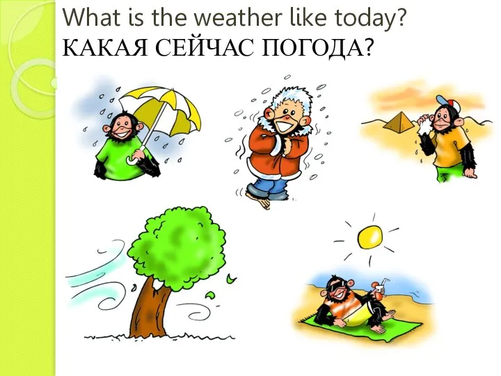 What is the weather like today? КАКАЯ СЕЙЧАС ПОГОДА?