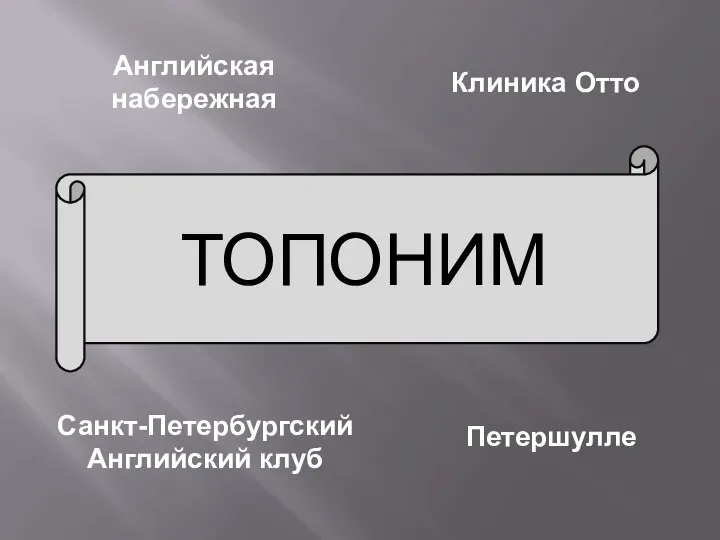 Английская набережная Клиника Отто Петершулле Санкт-Петербургский Английский клуб ТОПОНИМ