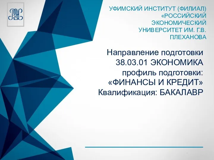 УФИМСКИЙ ИНСТИТУТ (ФИЛИАЛ) «РОССИЙСКИЙ ЭКОНОМИЧЕСКИЙ УНИВЕРСИТЕТ ИМ. Г.В. ПЛЕХАНОВА Направление подготовки