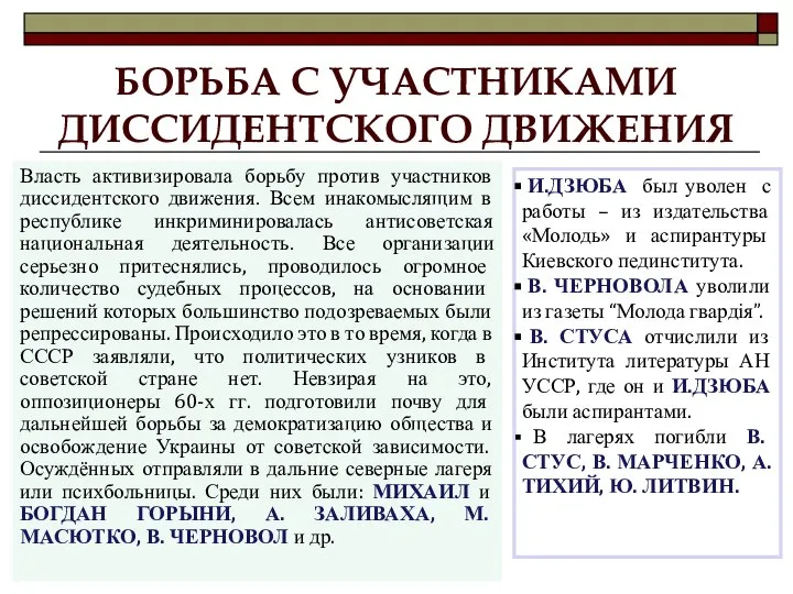 Власть активизировала борьбу против участников диссидентского движения. Всем инакомыслящим в республике