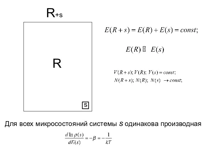 s R R+s Для всех микросостояний системы s одинакова производная