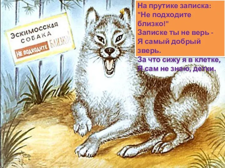 На прутике записка: "Не подходите близко!" Записке ты не верь -