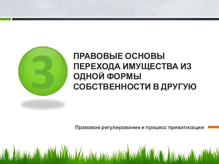 3 ПРАВОВЫЕ ОСНОВЫ ПЕРЕХОДА ИМУЩЕСТВА ИЗ ОДНОЙ ФОРМЫ СОБСТВЕННОСТИ В ДРУГУЮ Правовое регулирование и процесс приватизации