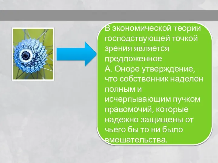 В экономической теории господствующей точкой зрения является предложенное А. Оноре утверждение,