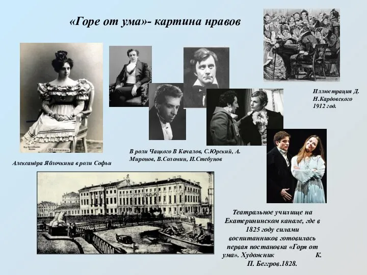 «Горе от ума»- картина нравов Театральное училище на Екатерининском канале, где