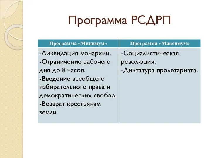 Программа РСДРП