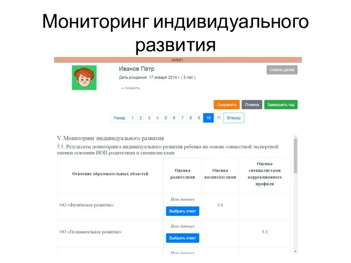 Мониторинг индивидуального развития