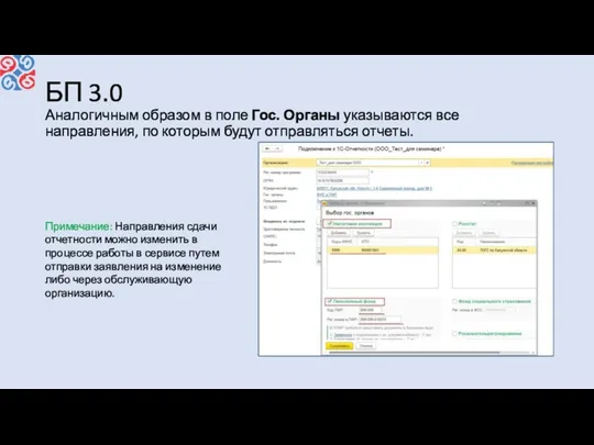 БП 3.0 Аналогичным образом в поле Гос. Органы указываются все направления,