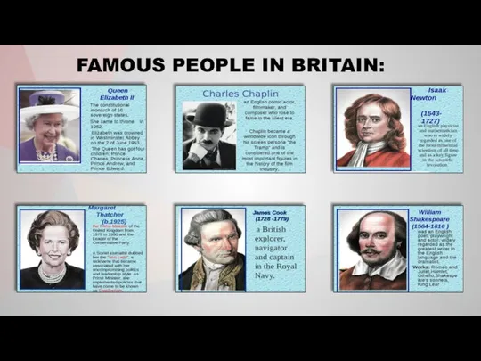 FAMOUS PEOPLE IN BRITAIN: