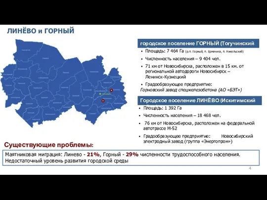 городское поселение ГОРНЫЙ (Тогучинский район) ЛИНЁВО и ГОРНЫЙ Площадь: 7 464