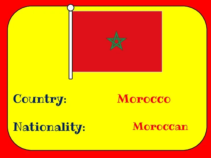 Country: Nationality: Morocco Moroccan