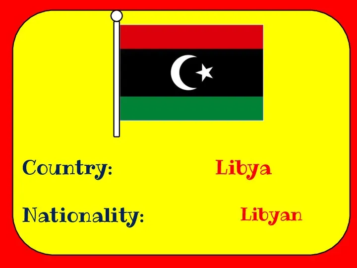 Country: Nationality: Libya Libyan