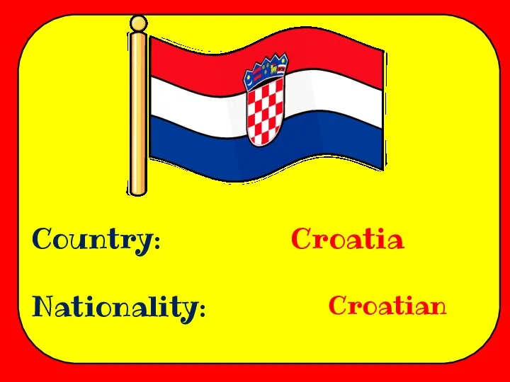 Country: Nationality: Croatia Croatian