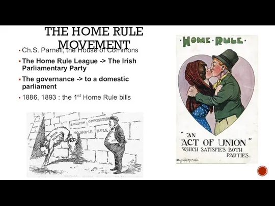THE HOME RULE MOVEMENT Ch.S. Parnell, the House of Commons The
