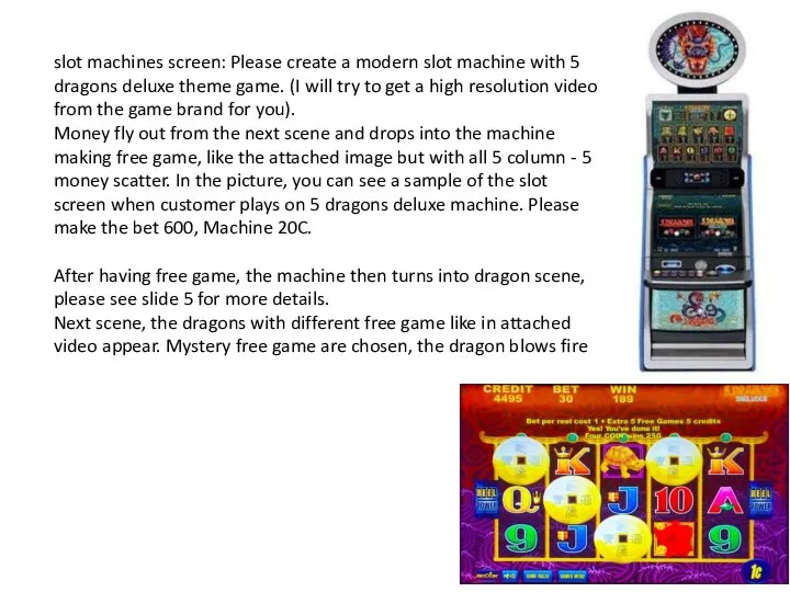 slot machines screen: Please create a modern slot machine with 5