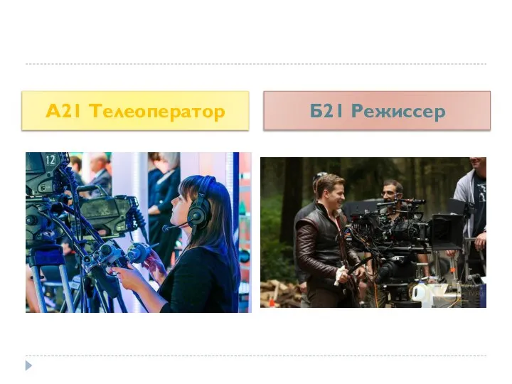 А21 Телеоператор Б21 Режиссер