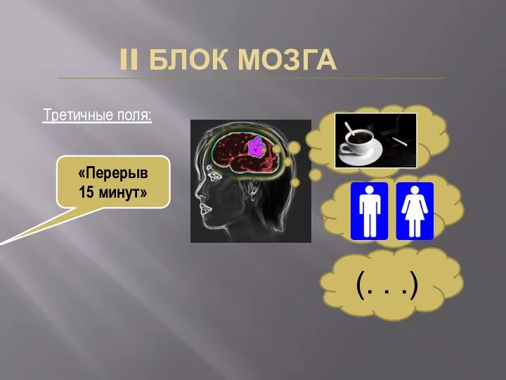 II БЛОК МОЗГА Третичные поля: «Перерыв 15 минут» (. . .)