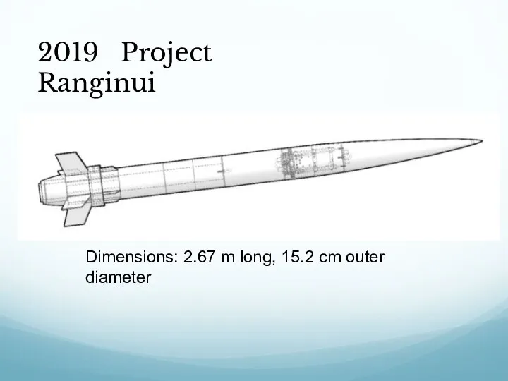 2019 Project Ranginui Dimensions: 2.67 m long, 15.2 cm outer diameter