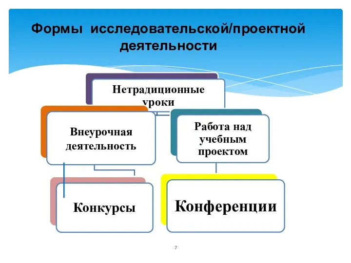 Формы исследовательской/проектной деятельности