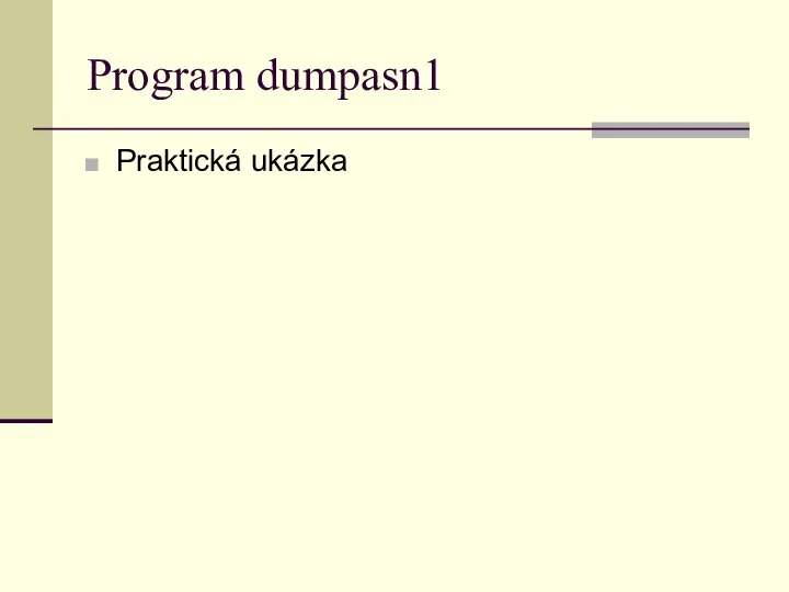 Program dumpasn1 Praktická ukázka