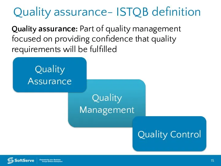 European Headquarters – Lviv, Ukraine Quality assurance- ISTQB definition Quality assurance: