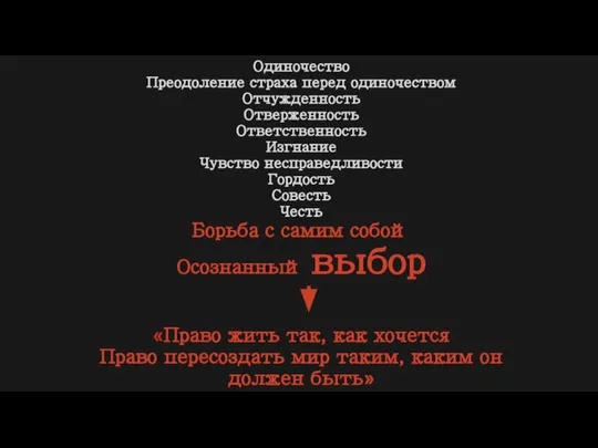 Одиночество Преодоление страха перед одиночеством Отчужденность Отверженность Ответственность Изгнание Чувство несправедливости