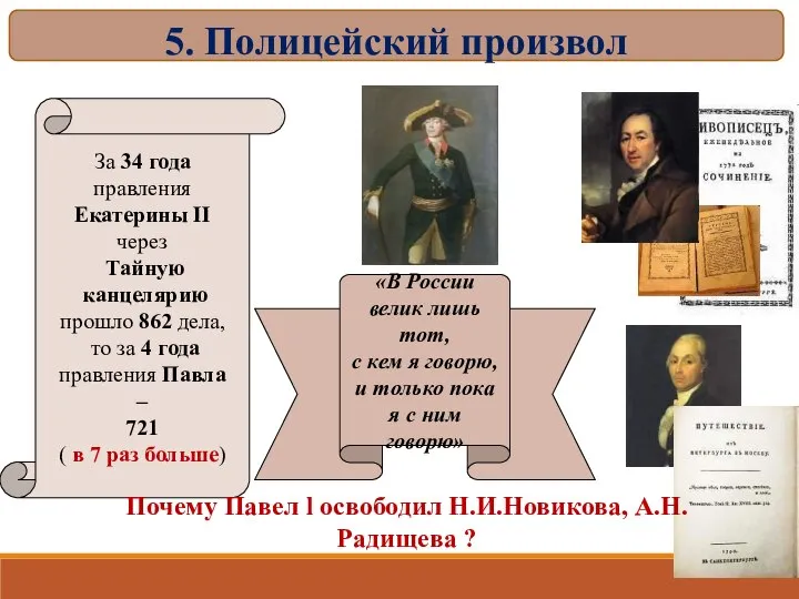 За 34 года правления Екатерины II через Тайную канцелярию прошло 862