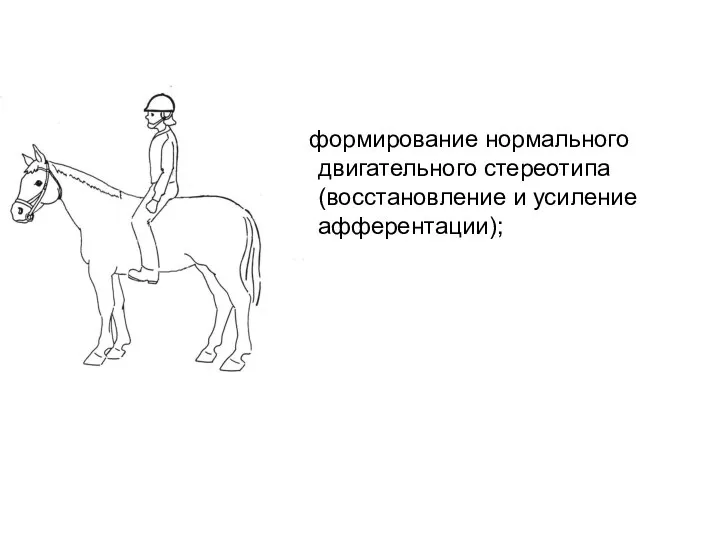 формирование нормального двигательного стереотипа (восстановление и усиление афферентации);