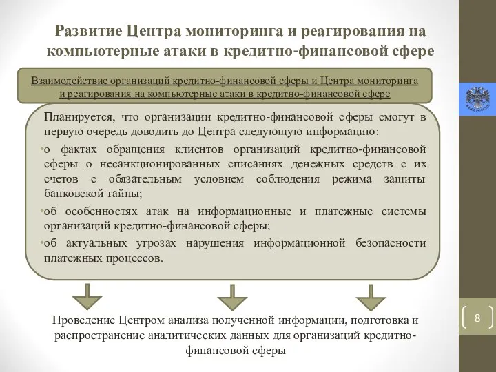 Развитие Центра мониторинга и реагирования на компьютерные атаки в кредитно-финансовой сфере