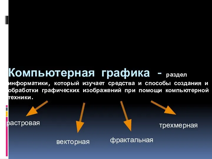 Компьютерная графика - раздел информатики, который изучает средства и способы создания