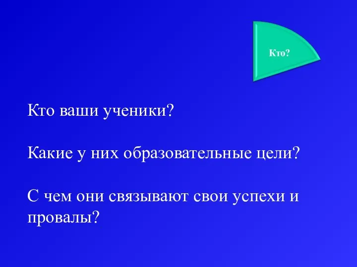 Кто ваши ученики? Какие у них образовательные цели? С чем они связывают свои успехи и провалы?