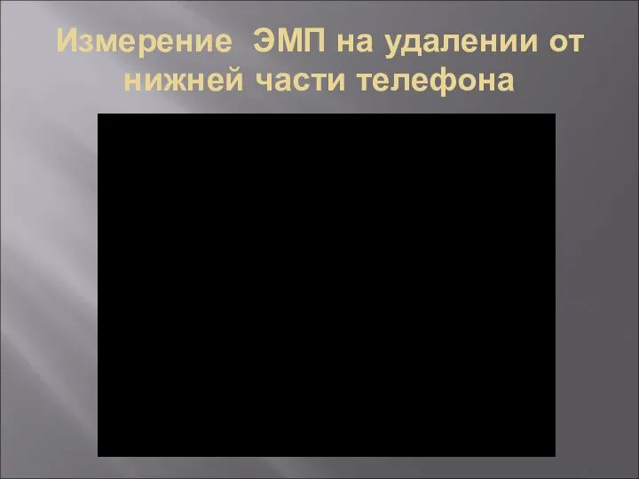 Измерение ЭМП на удалении от нижней части телефона