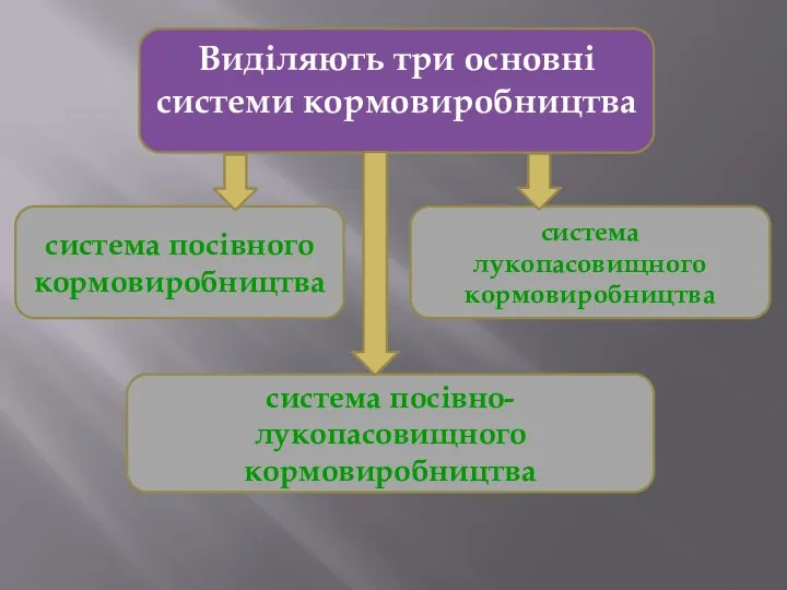 Виділяють три основні системи кормовиробництва система посівного кормовиробництва система лукопасовищного кормовиробництва система посівно-лукопасовищного кормовиробництва