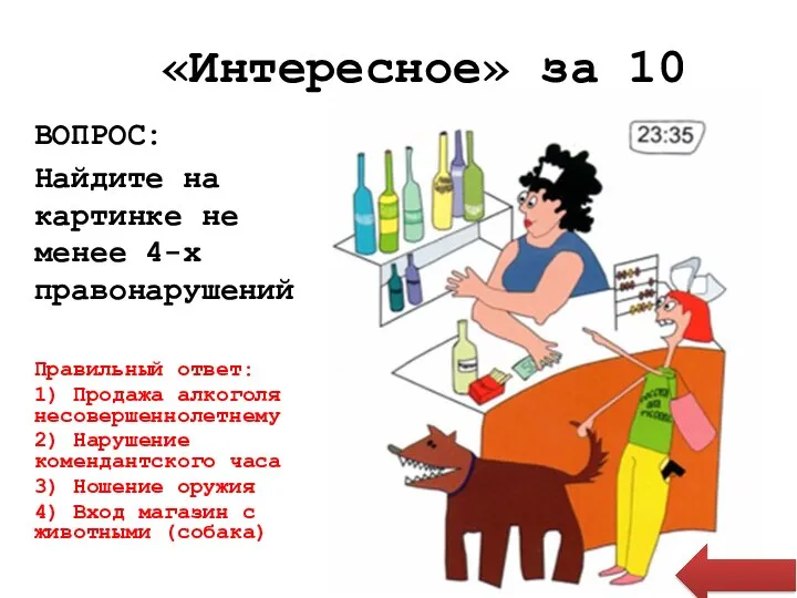 «Интересное» за 10 ВОПРОС: Найдите на картинке не менее 4-х правонарушений