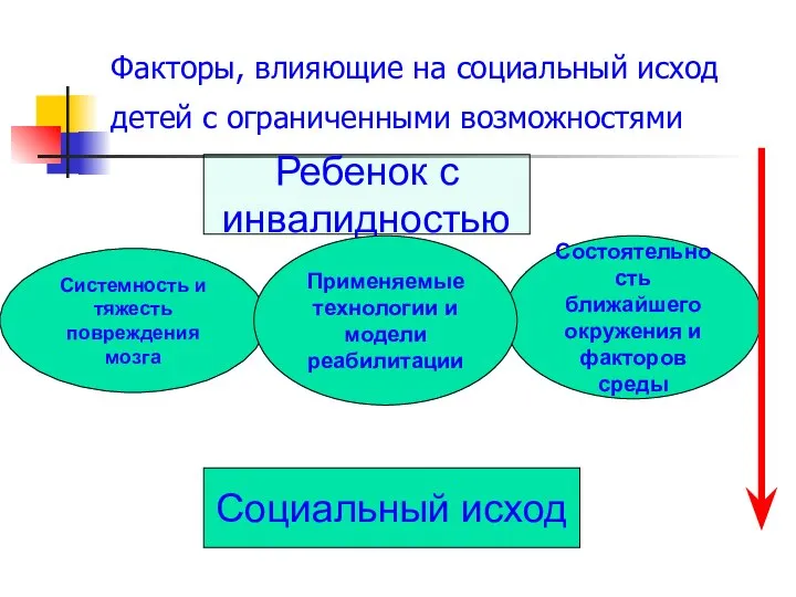 Факторы, влияющие на социальный исход детей с ограниченными возможностями Ребенок с