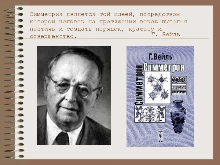 Симметрия является той идеей, посредством которой человек на протяжении веков пытался