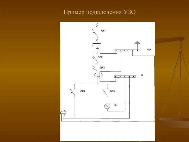 Пример подключения УЗО