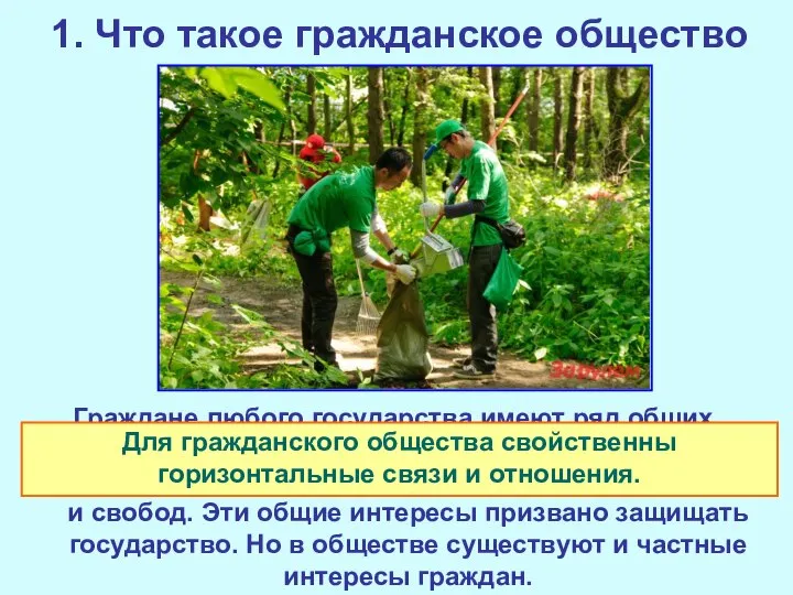 1. Что такое гражданское общество Граждане любого государства имеют ряд общих