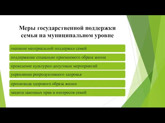 Меры государственной поддержки семьи на муниципальном уровне