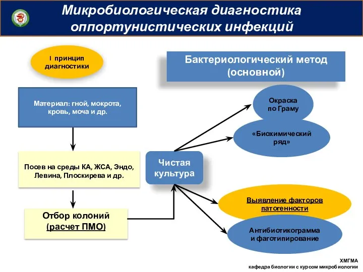 Микробиологическая диагностика оппортунистических инфекций ХМГМА кафедра биологии с курсом микробиологии Посев