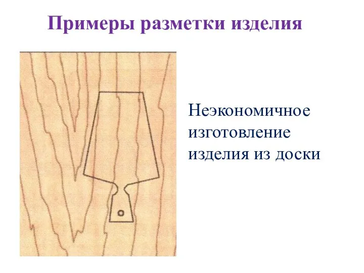 Примеры разметки изделия Неэкономичное изготовление изделия из доски